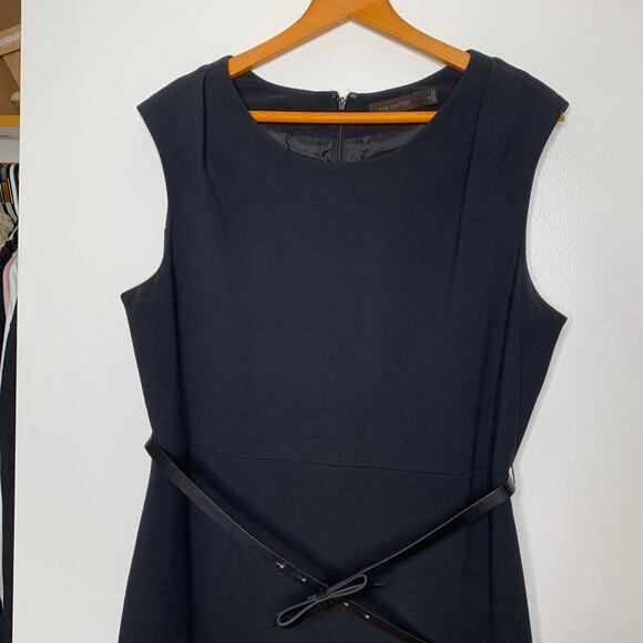 The Limited women's plus size black bow belted sleeveless sheath dress SZ 14 - Picture 4 of 11